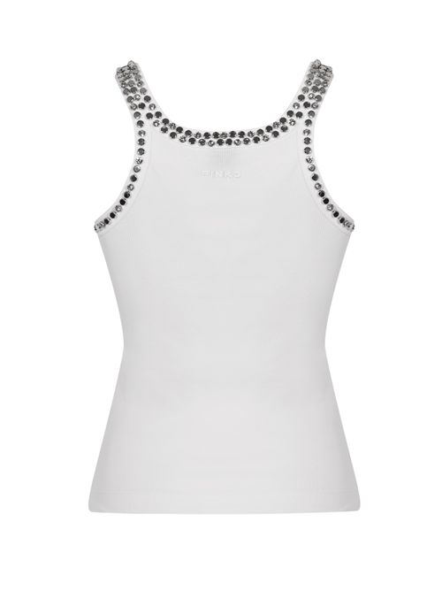 Canotta Coriandoli in cotone a costine Bianco PINKO | 104109 A35YZ04